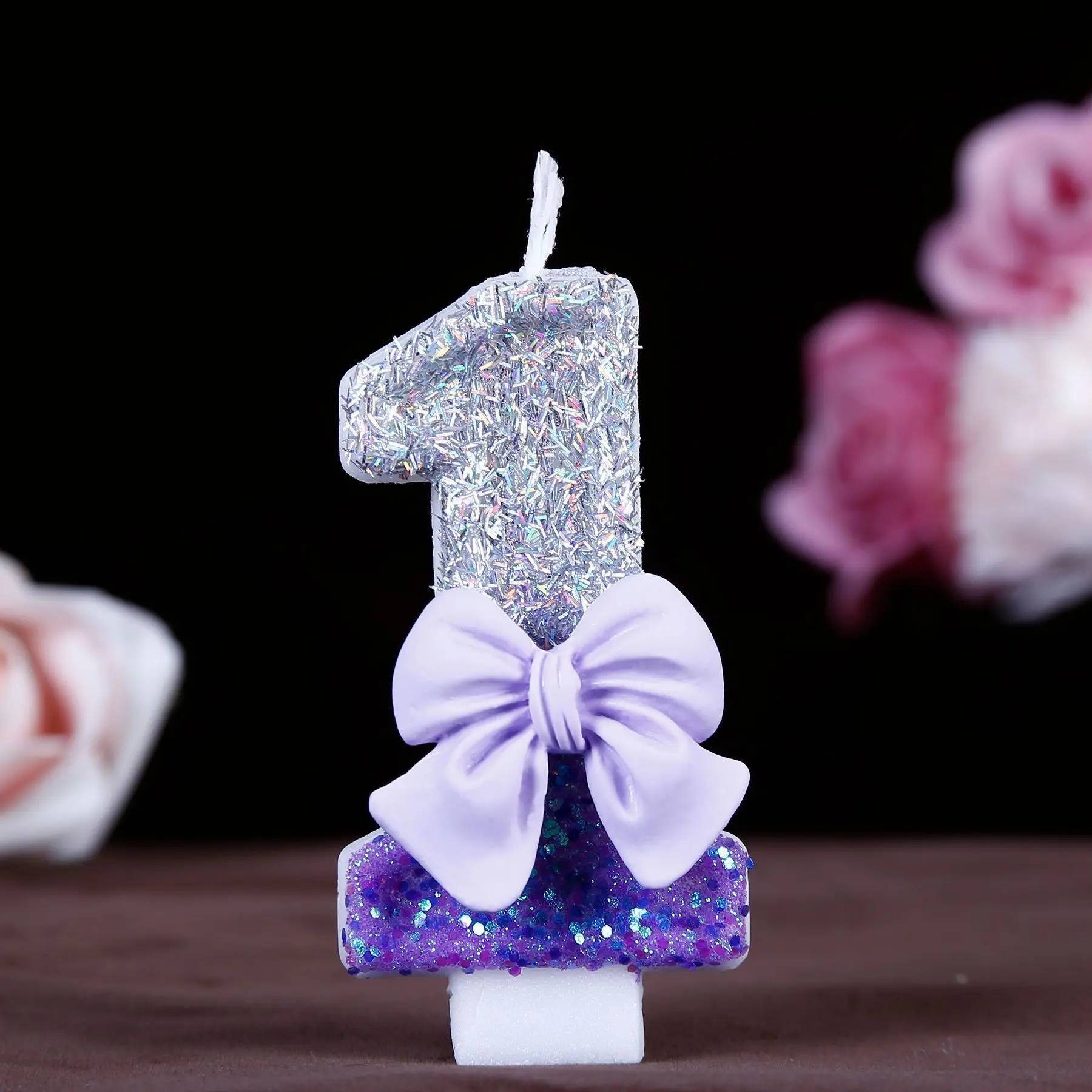 Golden-red numbered birthday candles, crown-decorated candles, holiday and commemorative candles