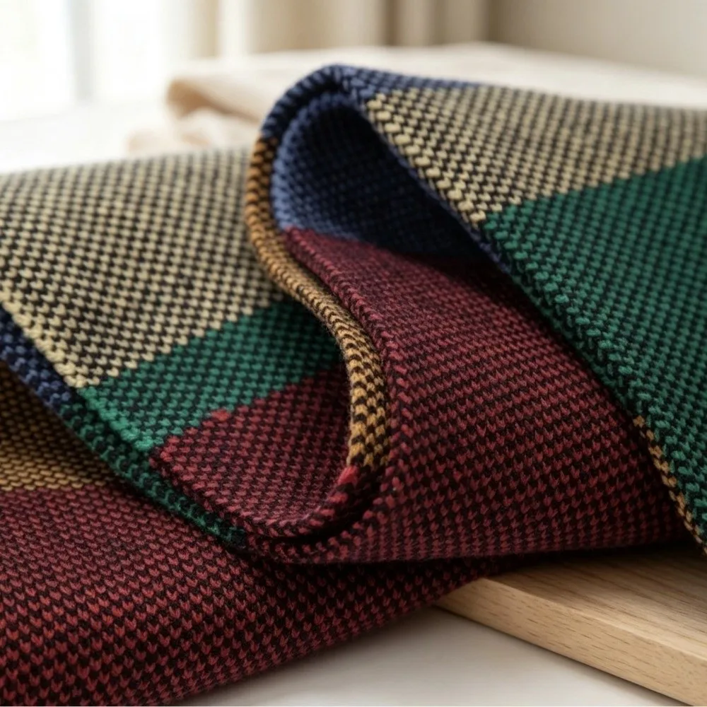 Casual Striped Plaid Women Striped Scarf Rainbow Color Block Neck Warmer Knitted Scarf INS Soft Cozy Winter Shawl Autumn Winter