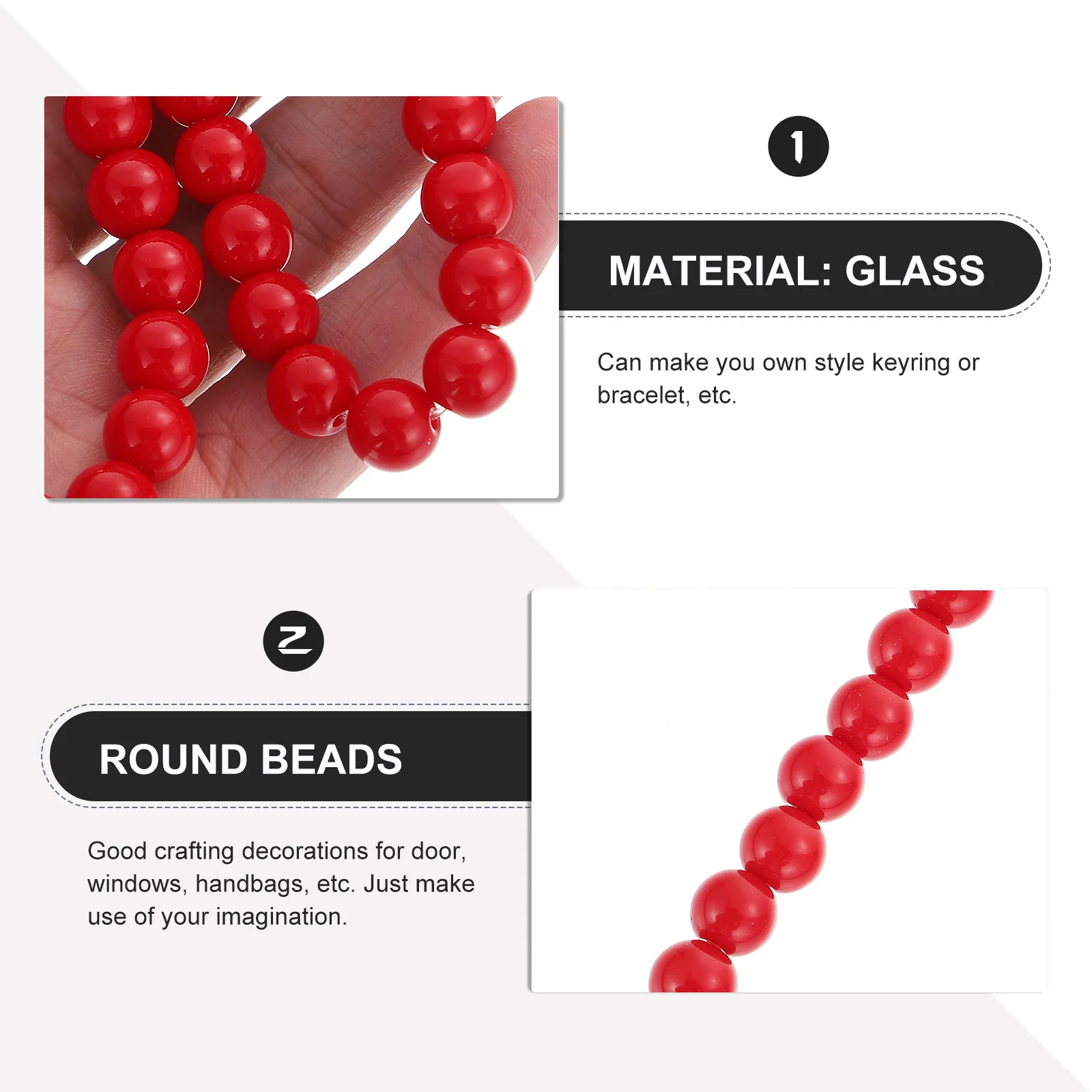 

Christmas Tree Ornaments Red Imitation Coral Beads Creative DIY Jewelry Bracelets Craft Round Beads Jewelry Making Bead