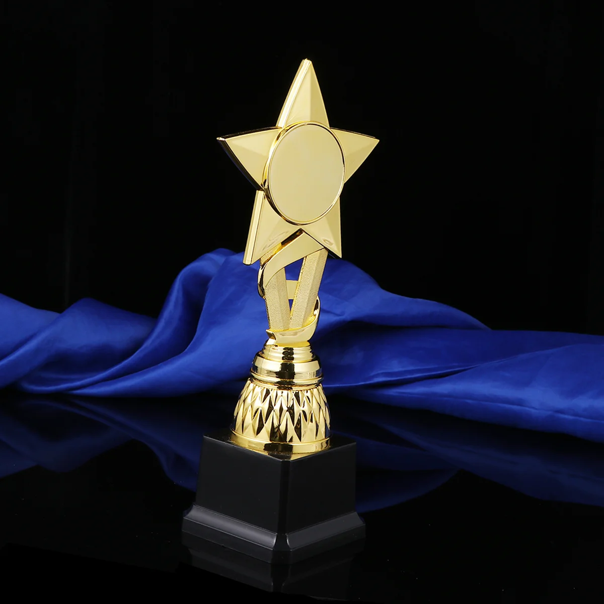 25cm Competitions Plastic Trophy Kids Ribbon Star Reward Trophy Creative Activity Award Cup plastic award trophy