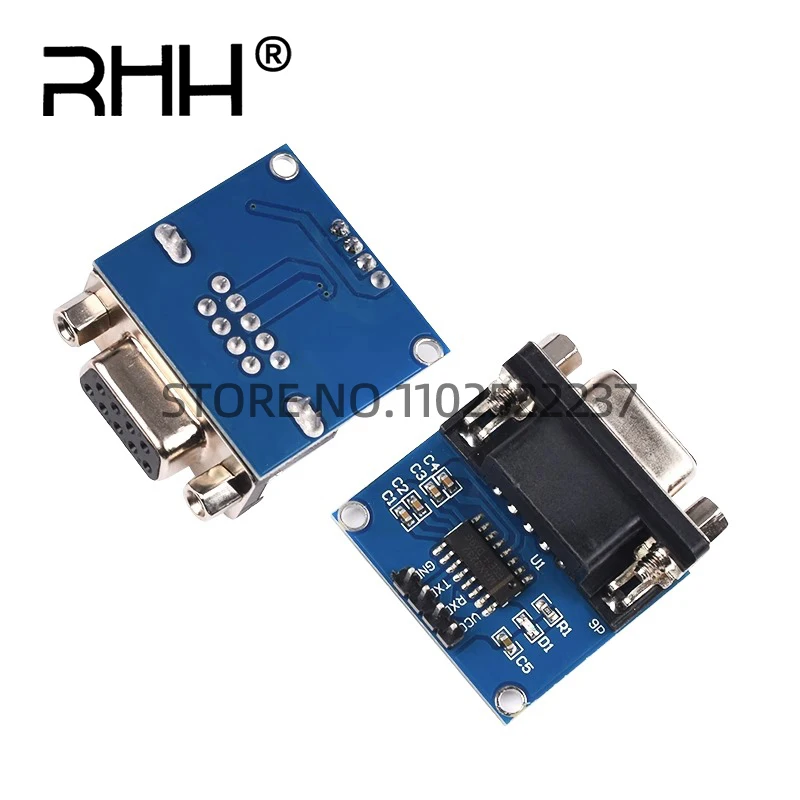 TTL to RS232 Module, RS232 to TTL Level, Male Female DB9 Serial Port Module RS-232 TTL Mutual Conversion Adapter