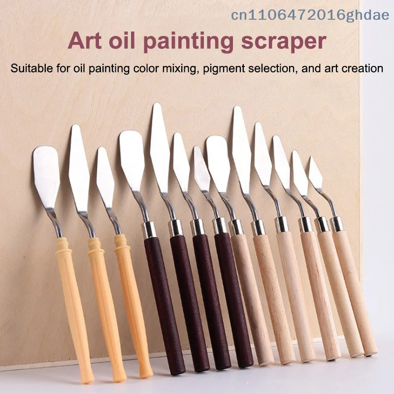 

7 Pcs/Set Stainless Steel Oil Painting Knives Artist Crafts Spatula Palette Knife Oil Painting Mixing Knife Scraper Art Tools