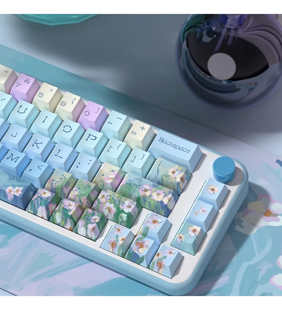 Little daisy girls keycaps a complete set of original highly personalized pbt thermal sublimation round mechanical keyboard cap