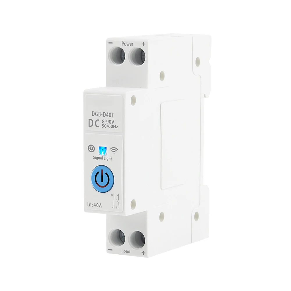 for Smart Circuit Breaker for Tuya WiFi DC 8-90V 40A Rated Voltage Current with Mobile App Control Timer and Loop Mode Functions