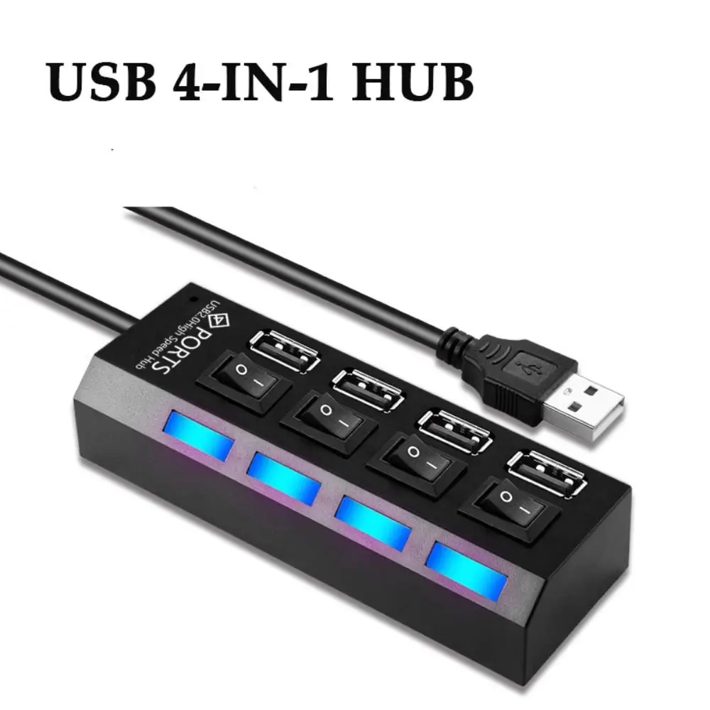 

for PC Laptop Multiple Extender 4 Port Adapter Hub 2.0 Expander USB HUB