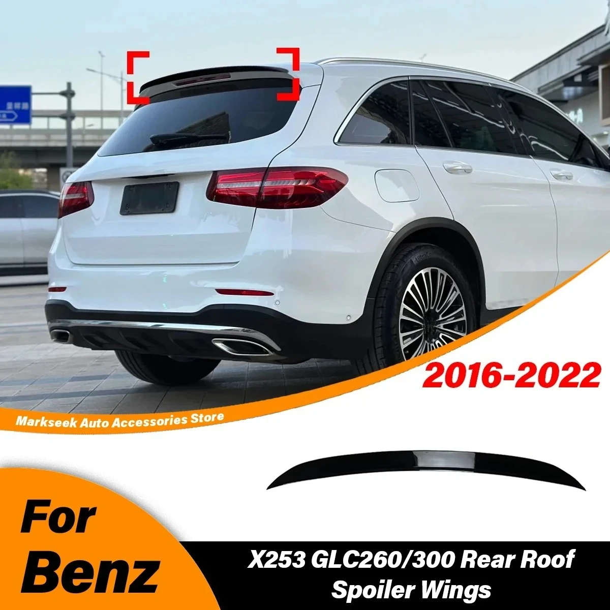 

For Mercedes-Benz GLC X253 AMG 2016 2017 2018 2019 2020 2021 2022 Automobile Trunk Spoiler Wing Fixed Air Wing Splitter Kit