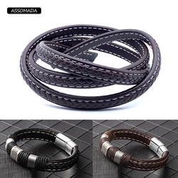 Braided Flat Leather Jewelry Rope For Bracelet Necklace Handcraft Leather Cords Handmade Braided Rope DIY Jewelry Making Gift