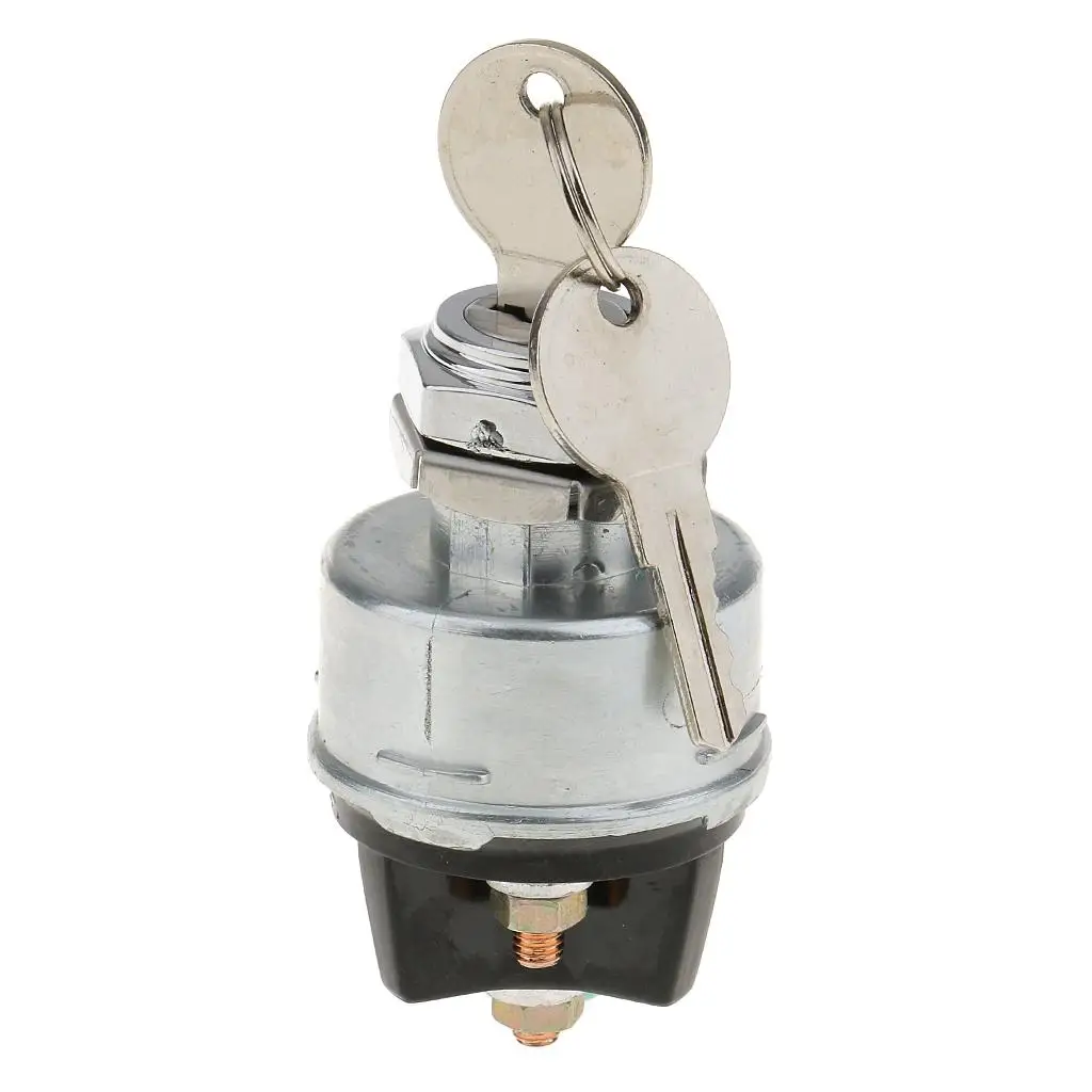 

Universal Metal Ignition Switch Lock Cylinder Replacement and 2 Keys for Car Auto Truck Silver