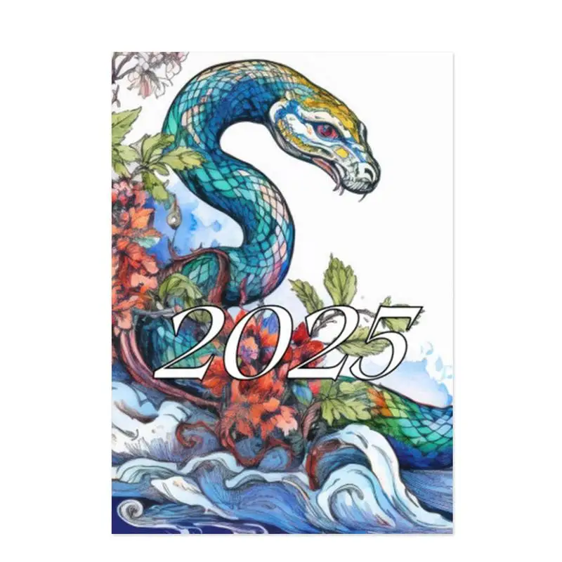 Snake Calendar 2025 12 Months Snake Wall Monthly Calendar Snake Calendar Bright Wall Planner Flipping Wall Calendar For Planning