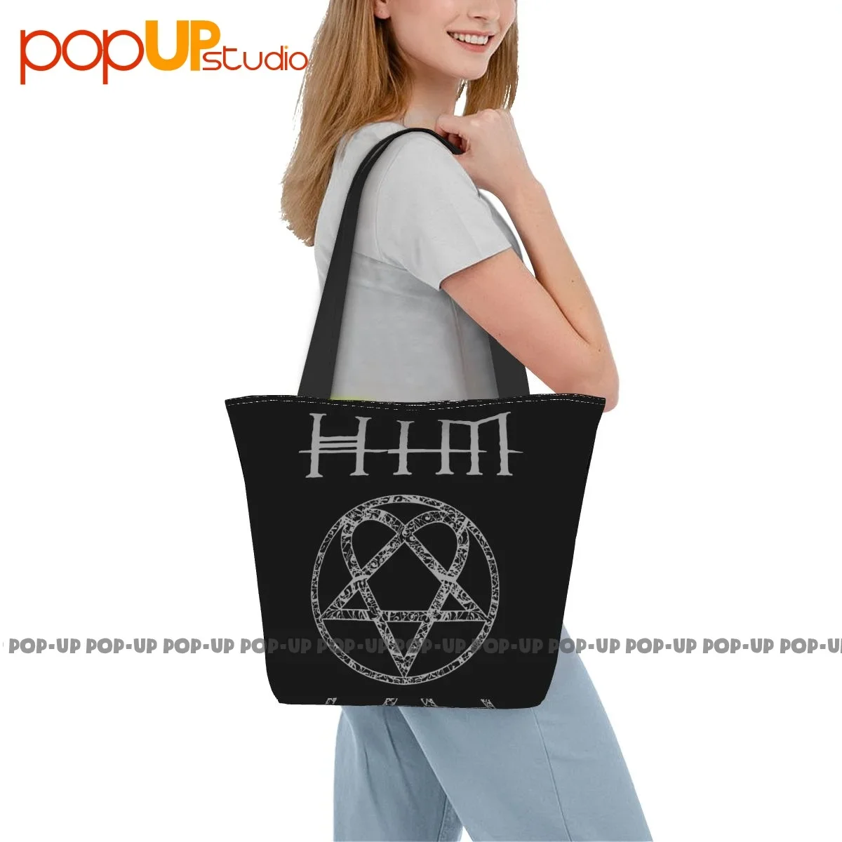 Er verzierte heartagram 01 Mode Handtaschen Einkaufstasche Einkaufstasche Trage tasche