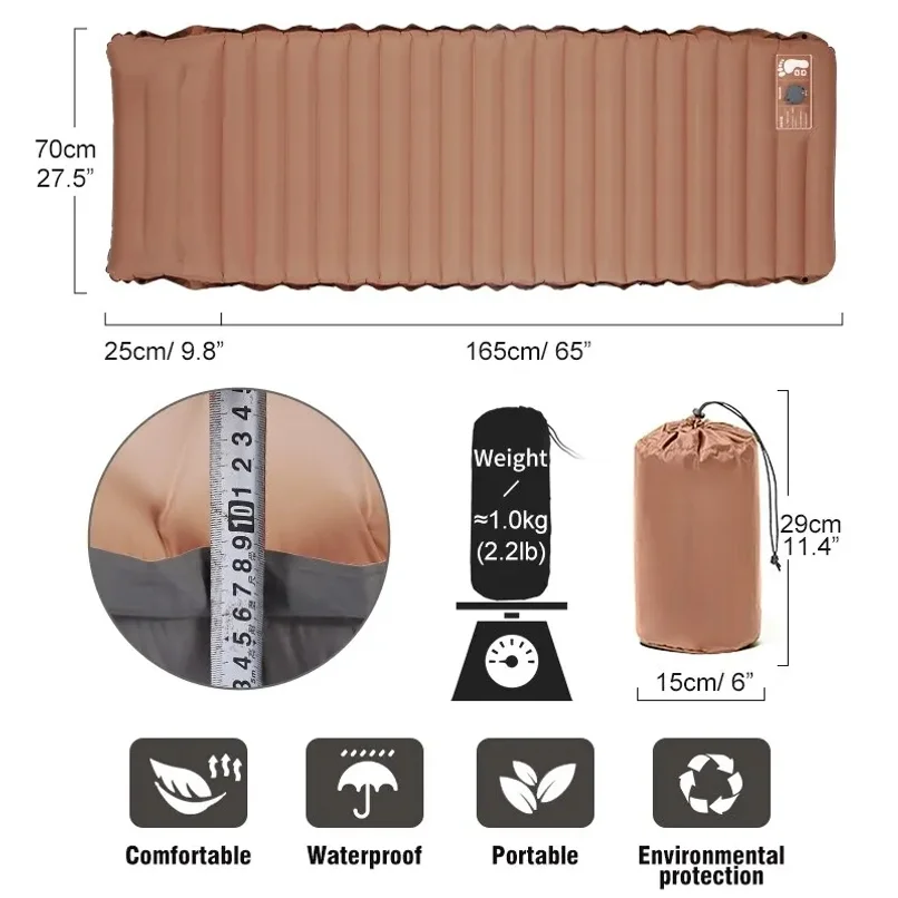 Ultralight Self-inflating Air Mattress Thicken Sleeping Pad Splicing Inflatable Bed Beach Picnic Mat Camping Tent Air Cushion