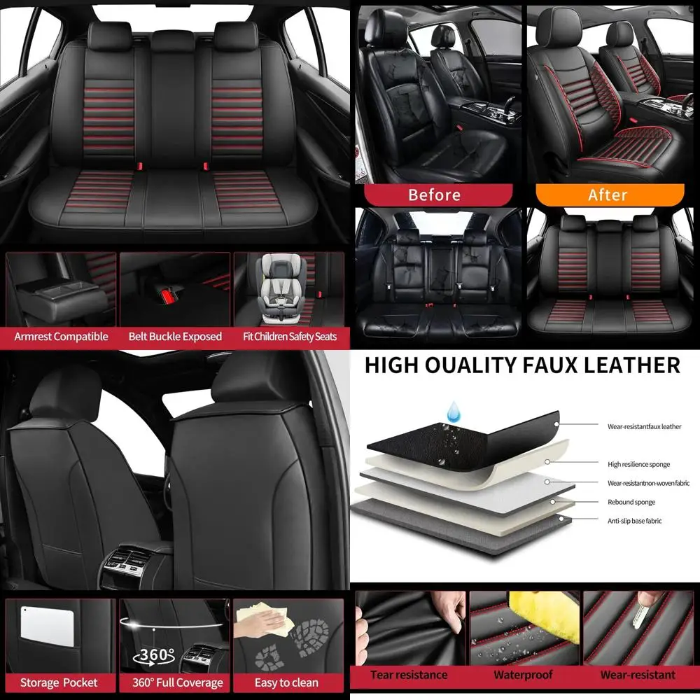 

Чехлы на автомобильные сиденья Fit Escape для Ford Escape 2001-2023 2024 2025 — улучшенная водонепроницаемая и дышащая кожа премиум-класса, совместимая с подушкой безопасности