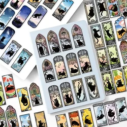 50pcs black cat stickers cartoon cat pet stickers diy decorative stationery cup helmet laptop guitarist shell scrapbook paste