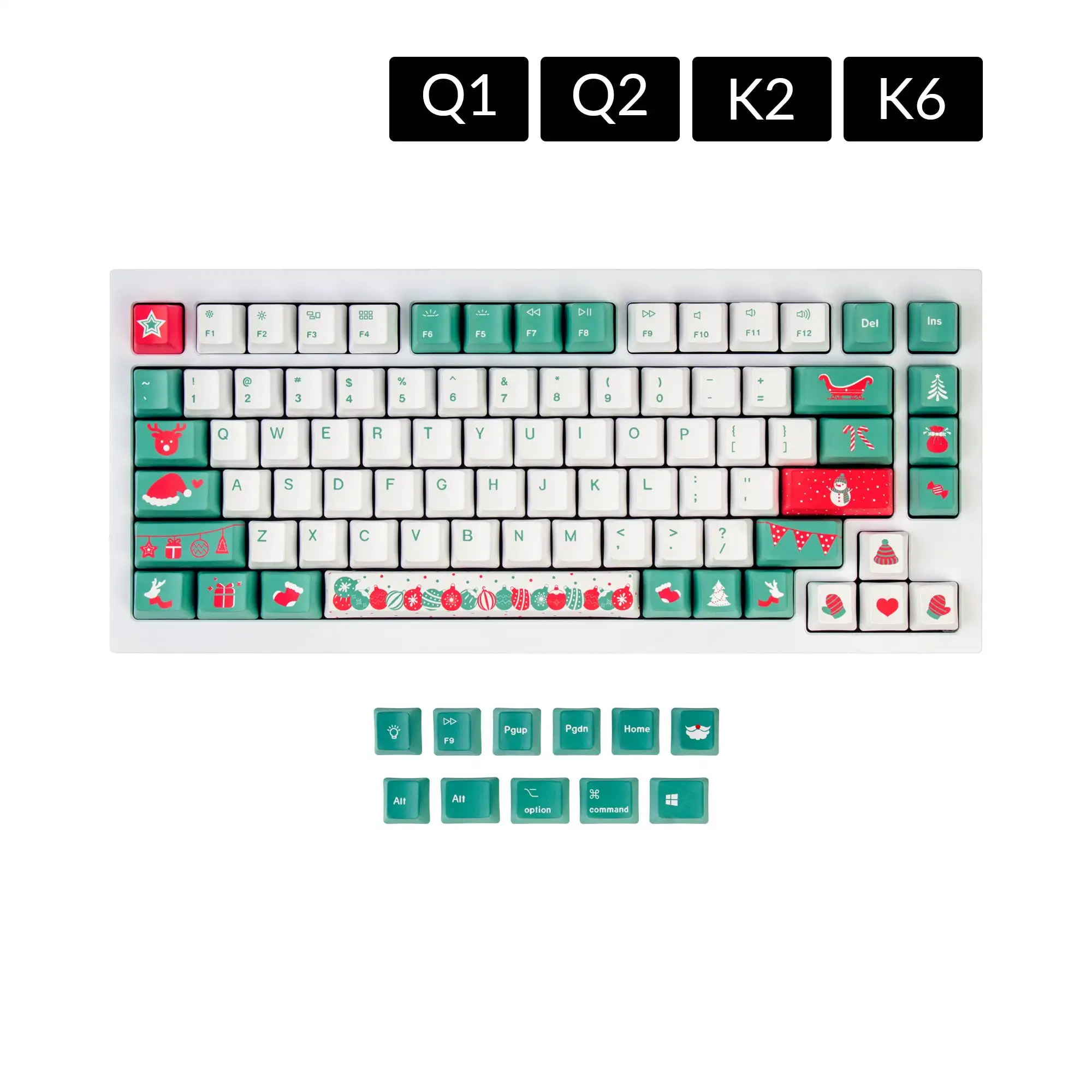 OEM Dye-Sub PBT Keycap Set - Christmas Tree for Custom Mechanical Keyboard