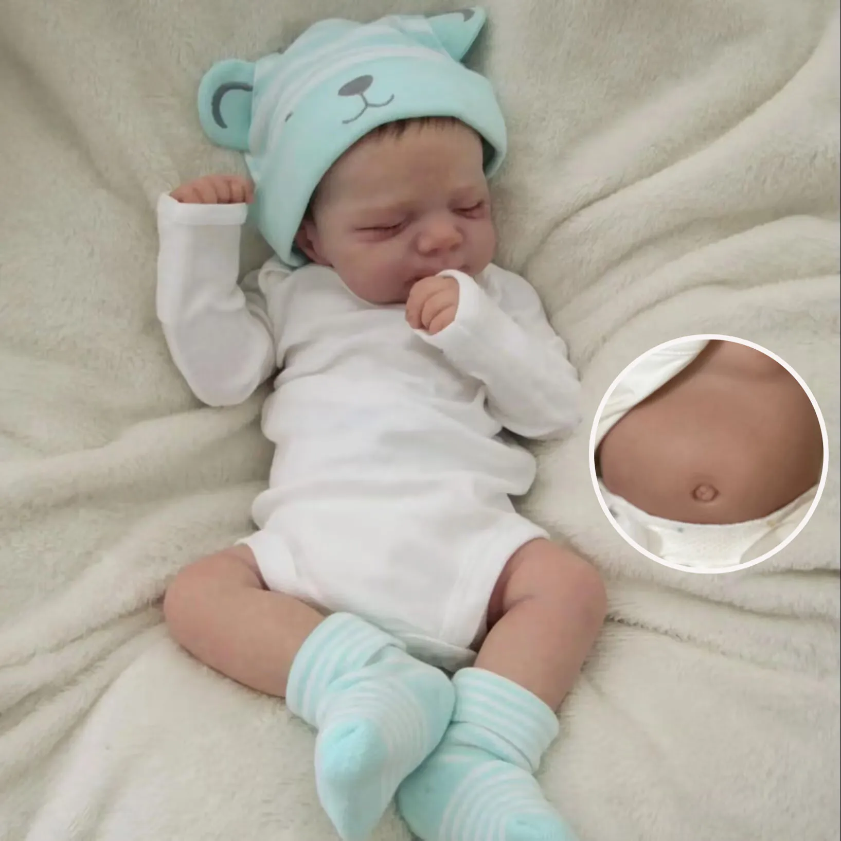 18인치 풀 비닐 소녀 인형 파스칼 페인팅 헤어 리얼리스틱 리본 인형 3D 스킨 아트 인형