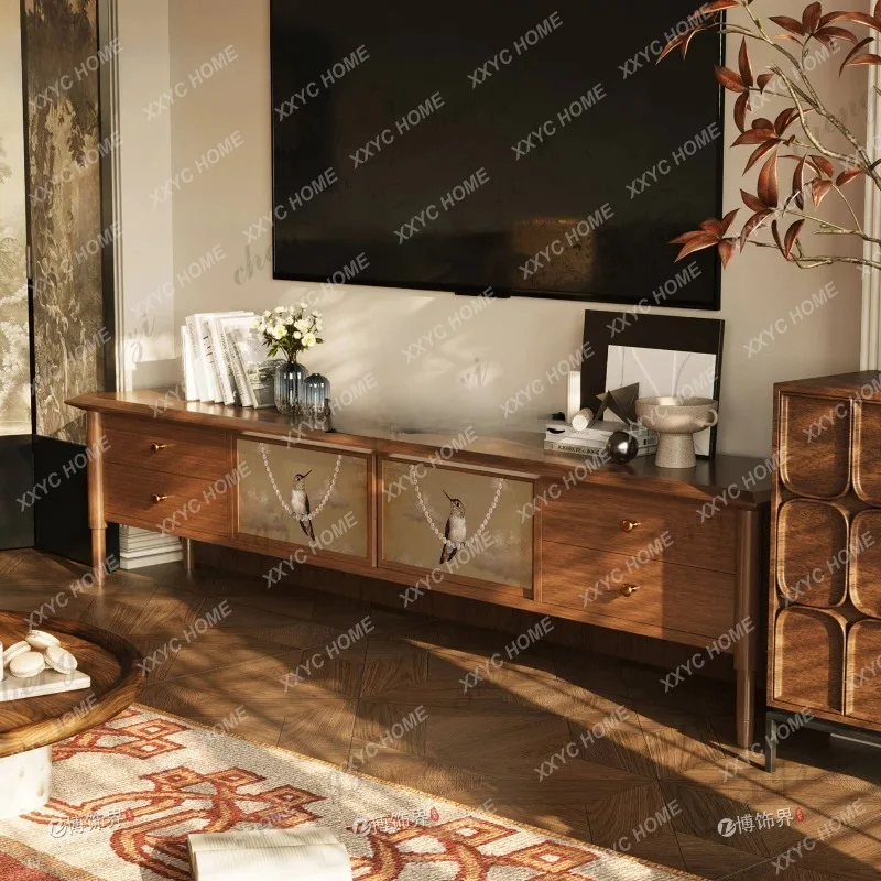 XX antique TV audio-visual cabinet  retro high-end TV side cabinet