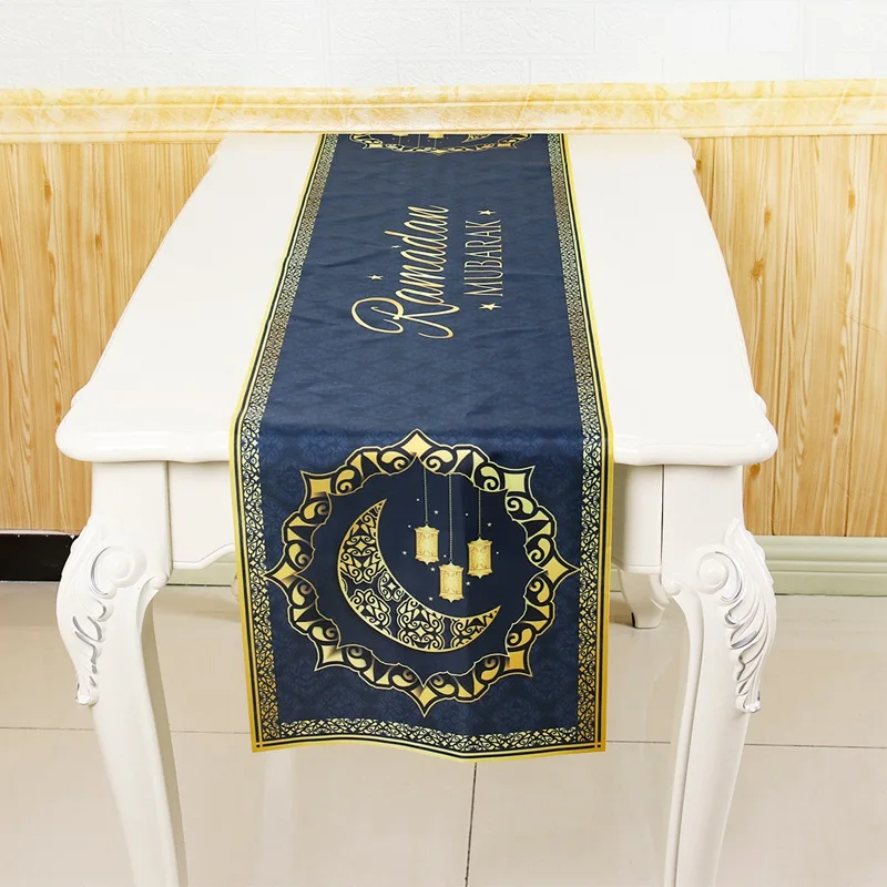 Eid Mubarak Table Runner Ramadan Decorations for Home 2025 Decor EID Mubarak Kareem Ramadan Festival Eid Al-Adha Mubarak Decor