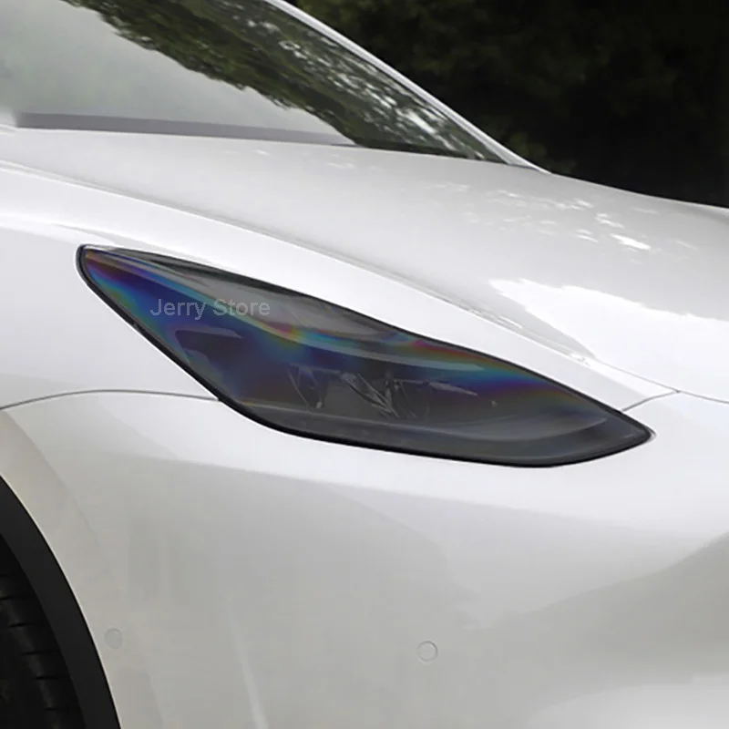 

For Model 3 2019-Present Car Headlight Protective Film Headlamp Smoked Black Tint Anti-Scratch Protective Film TPU Sticker