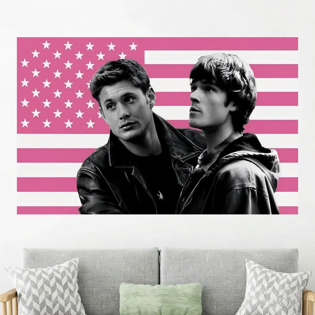 Funny American Flag Print Wall Tapestry Banner, Retro Figure Wall Hanging Decor, Ideal for Barber Shop, Bedroom, Dorm & Home Wal