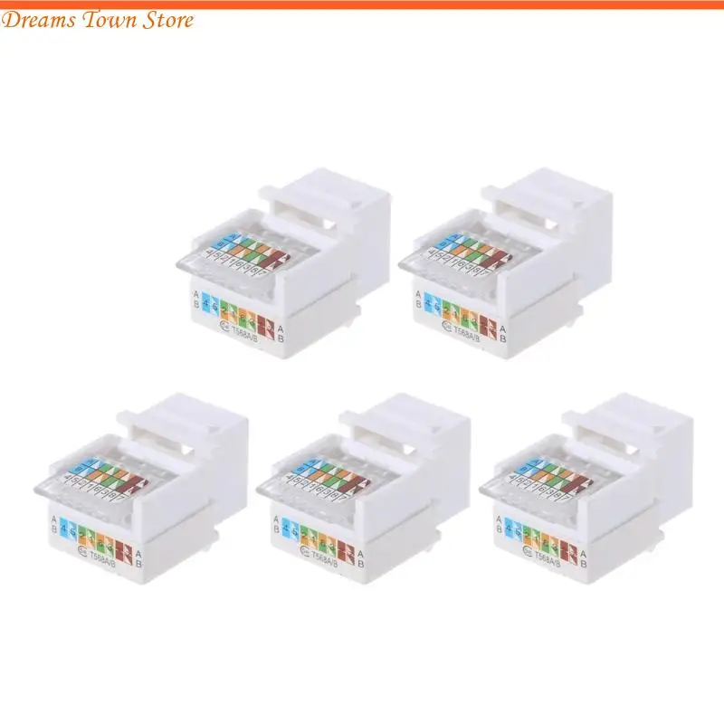 HX6A 5pcs Cat5e UTP Módulo red red RJ45 RJ45 Adaptador cable del conector para AMP