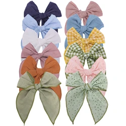 Fable Bow Hair Clips for Baby Girls Women Hemmed Hairbow Large Tails Embroidered Hair Bows Accessories Hairgrips