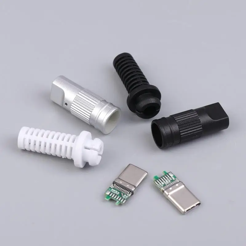 2/5Pcs USB3.1 24Pin Type-C Male 5 Solder Joints With CC Solder Pad For Mobile Phone Fast Charging C To C Repair DIY Data Plug - view 3