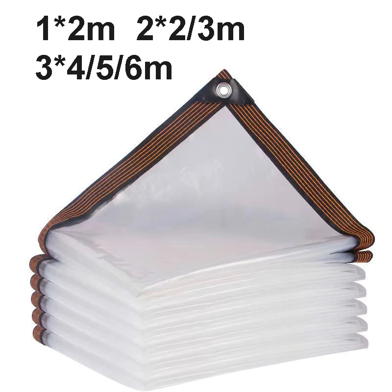 Lona impermeable PE cubierta de lona transparente película con ojales jardín balcón Patio dosel toldos lona plantas de invierno invernadero