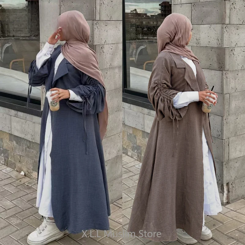 Women's Abayas 2025 Eid Ramadan Abaya Dubai Luxury Fashion Casual Kebaya Kaftan Caftan Muslim Women Clothing Collar Cardigan