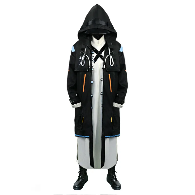 Game knights Cosplay Doctor Coat Black Suit Costume Uniform Dressing Halloween for Adult Man