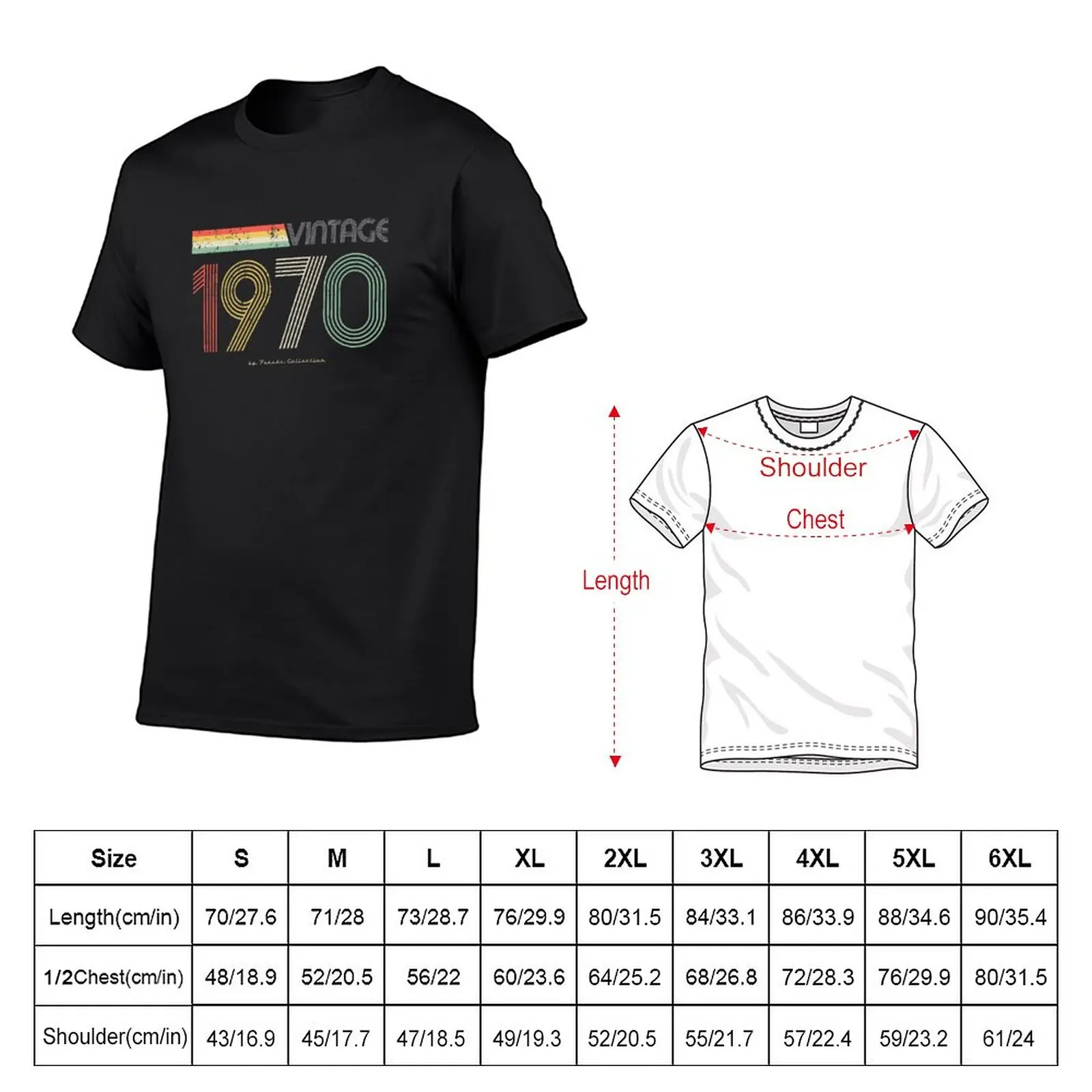 New Vintage Retro Classic 1970 pseudo T-Shirt sports fan t-shirts Aesthetic clothing heavy weight t shirts for men