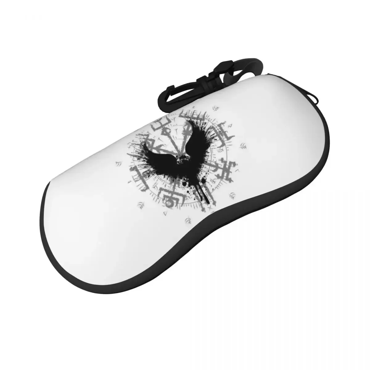 Glasses Case Grunge Raven Silhouette Portable Zipper   Unglasses Cover  Storage 