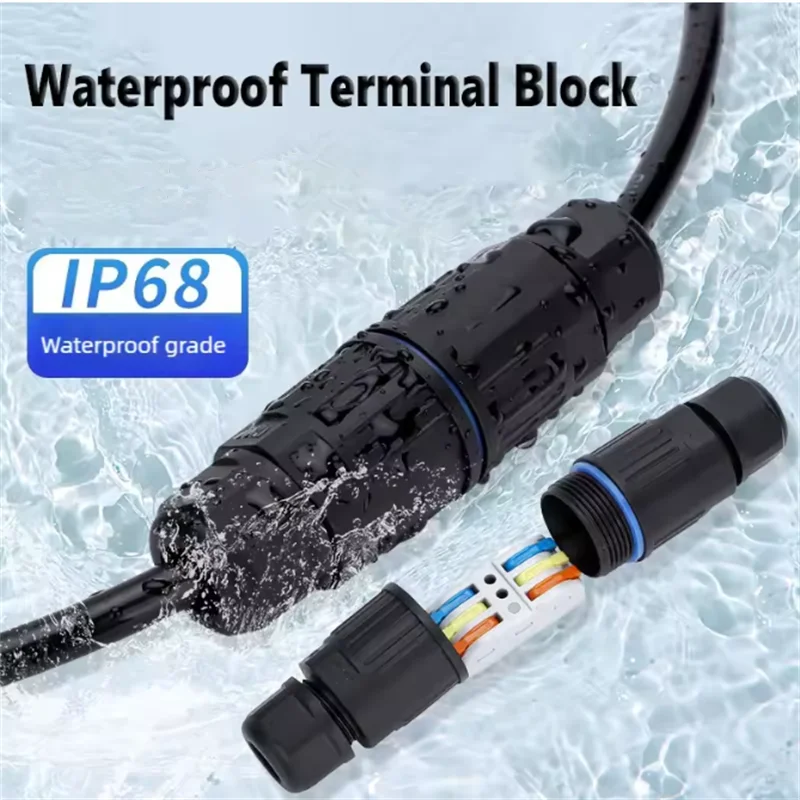 IP68 Waterproof Joint Wire Quick Connection Waterproof Connector 2/3 Pin Solder Less LED Lamp Wiring Outdoor Rainproof Terminal