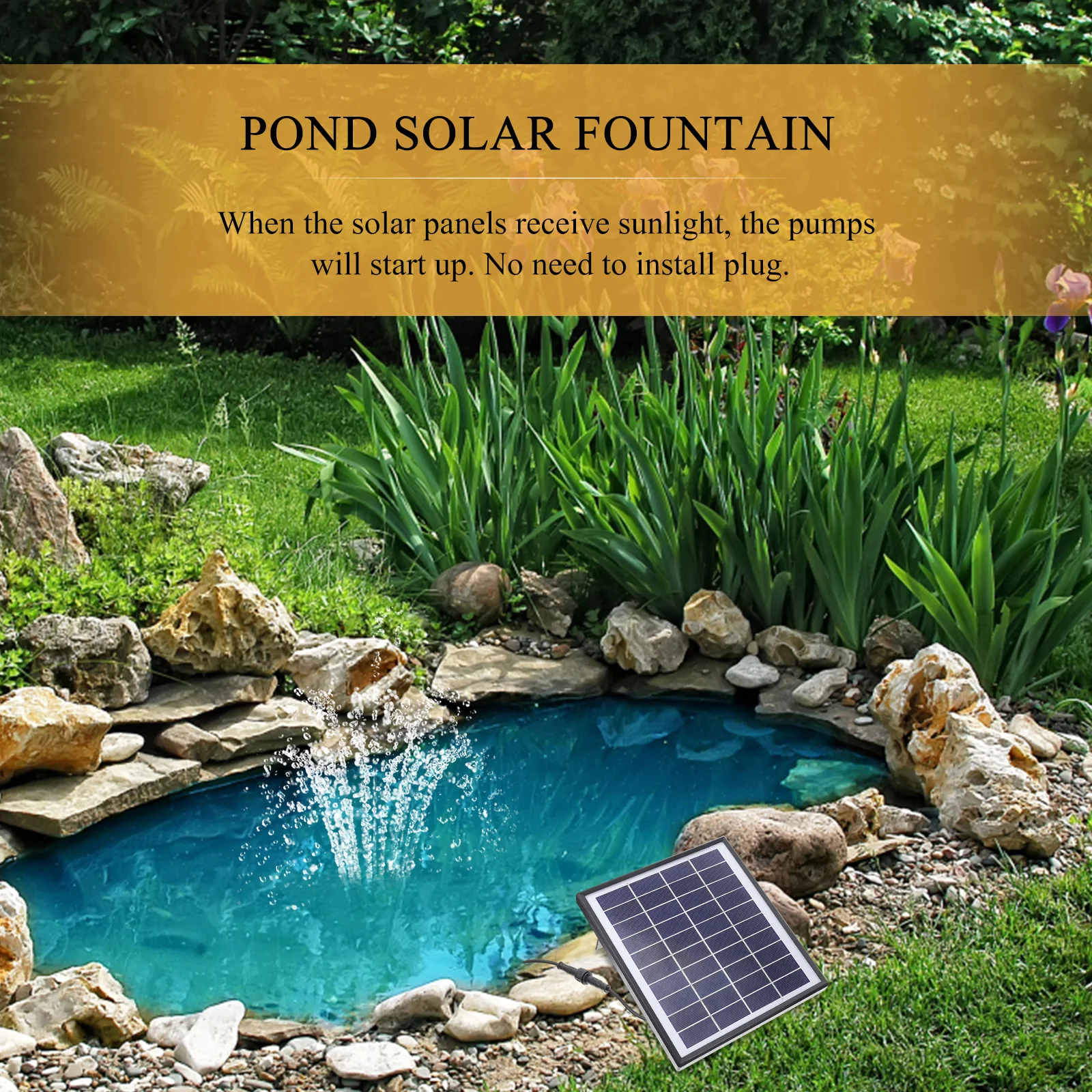 

1Set Multi-Purpose Solar Fountain Set Safe Odor Free Lightweight Portable Easy Install Solar Fountain Set Outdoor Water Pump