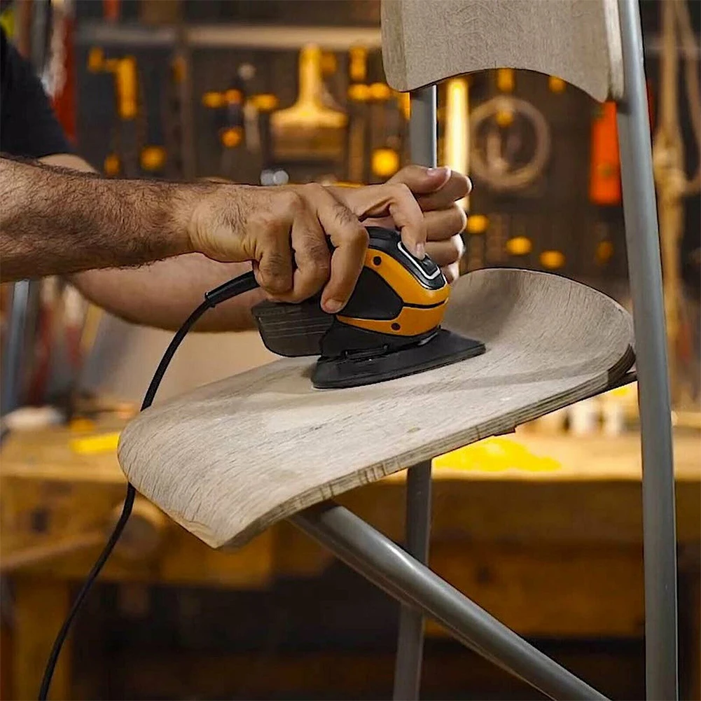 90mm Home Self Sticky Triangular Sandpaper Set 6 Holes Polishing Sanding Pad Pack Hook Loop Cutting Quick Loading Abrasive