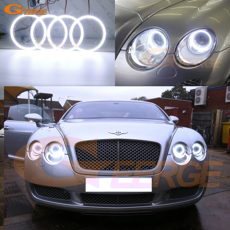 For Bentley Continental Flying Spur GT GTC Excellent Ultra Bright COB Led Angel Eyes Kit Halo Rings Day Light