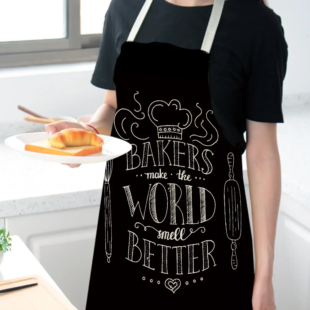 Creative Female Kitchen Apron Waterproof Cooking Oil-proof Cotton and Linen Antifouling Chef Apron 68*55cm фартук для кухни