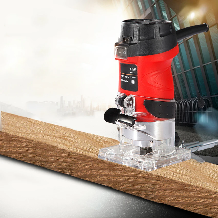 

750W 33000rpm Woodworking Electric Trimmer Wood Milling Engraving Slotting Trimming Machine Hand Carving Machine Wood Router