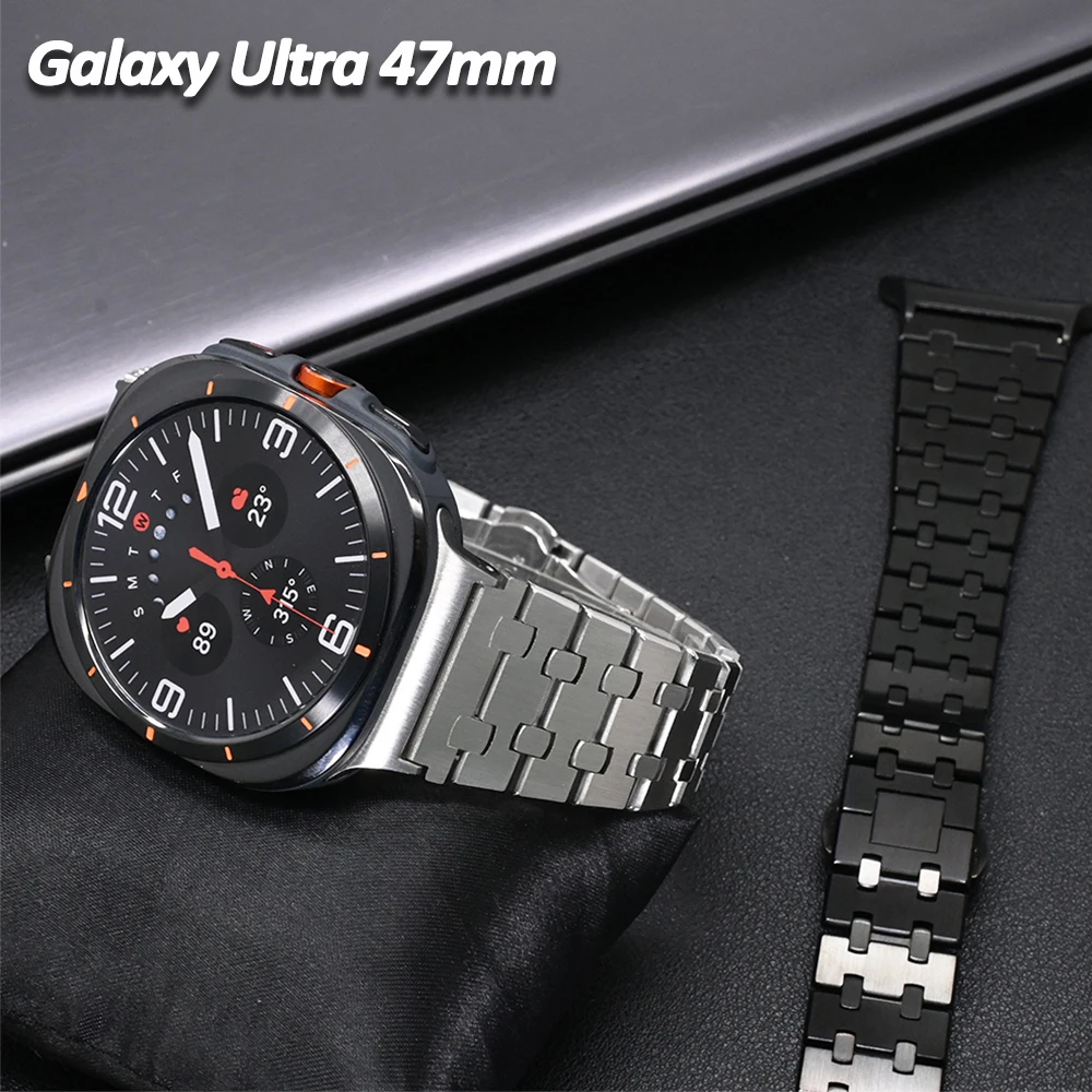 

No Gaps Metal Strap for Samsung Galaxy Ultra Watch 47mm Curved End Band Stainless Steel Bracelet for GALAXY ULTRA 7 47 Watchband