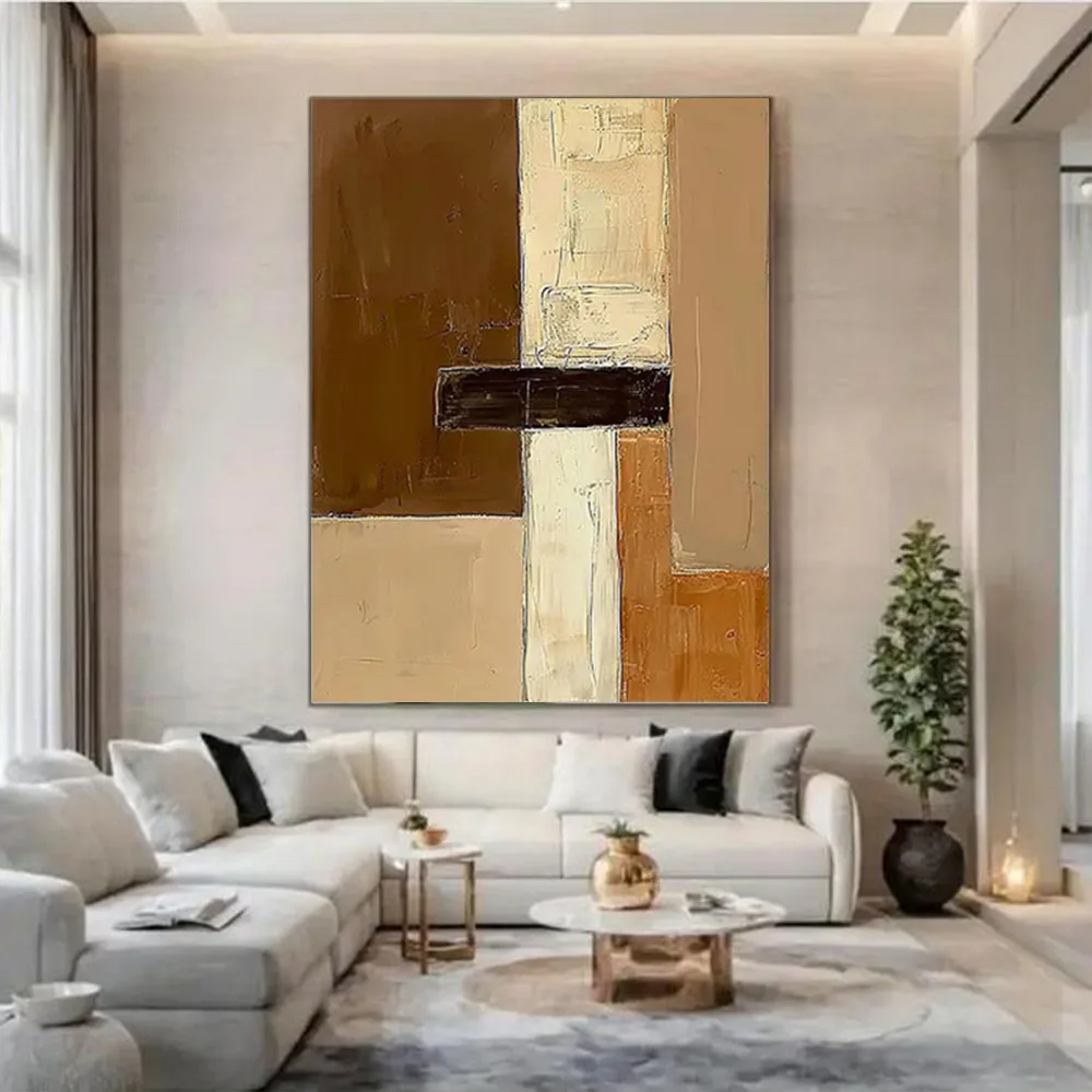 

High Quality Handmade Oil Painting On Canvas Abstract Yellow Blue Stripes Wall Art Picture Pop Hang Paintings Decor Living Room