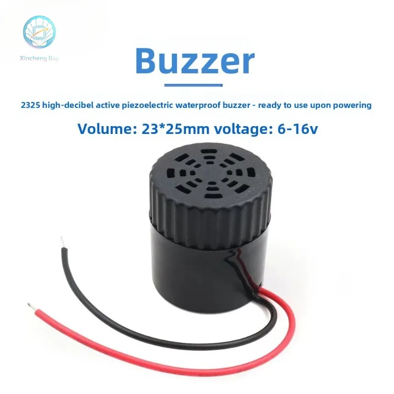 2325 waterproof buzzer 23 * 25MM active piezoelectric buzzer alarm IP68 waterproof 6-16V with nut