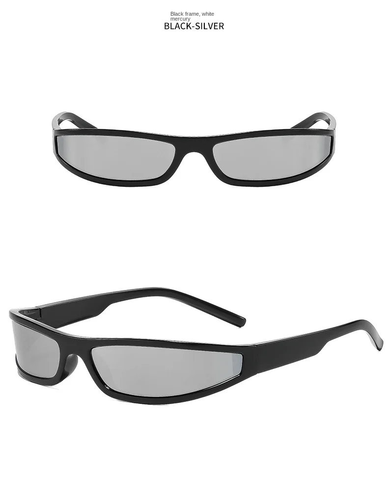 Retro Schmale Rechteckige Y2K Sonnenbrille 2026 Trend Marken-Wrap-Sportbrille für Männer und Frauen Radfahren Autofahren UV400 Punk Eyewear – Detail 6