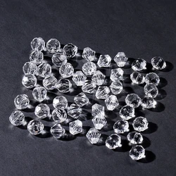 4/6/8/10/12/14/16mm Faceted Czech Crystal Acrylic Clear Beads Solid Color Loose Spacer Beads for Diy Jewelry Making Accessories