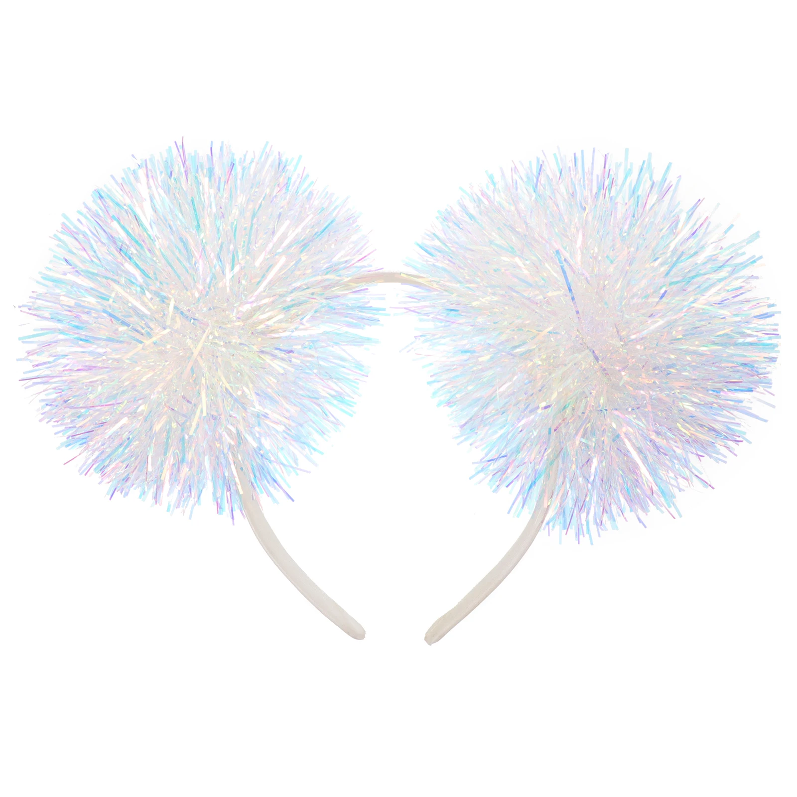 

Children Headband Pompom Tinsel Foil Glittery Hair Hoop Party Christmas Cosplay Headdress Decor For Kids Family Event