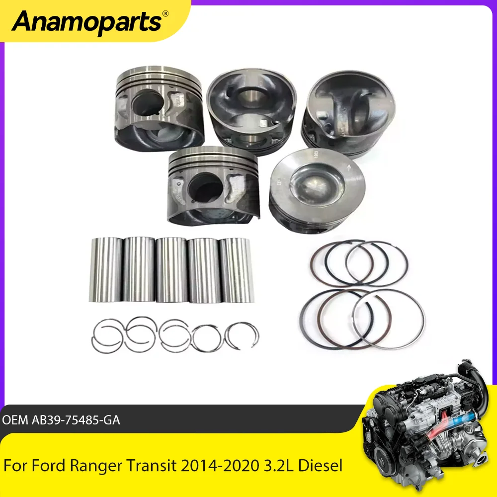 Conjunto de anéis de pistão de peças de motor, adequado para 3.2 l para ford ranger transit 3.2l diesel 89.9mm AB39-75485-CA 14-20