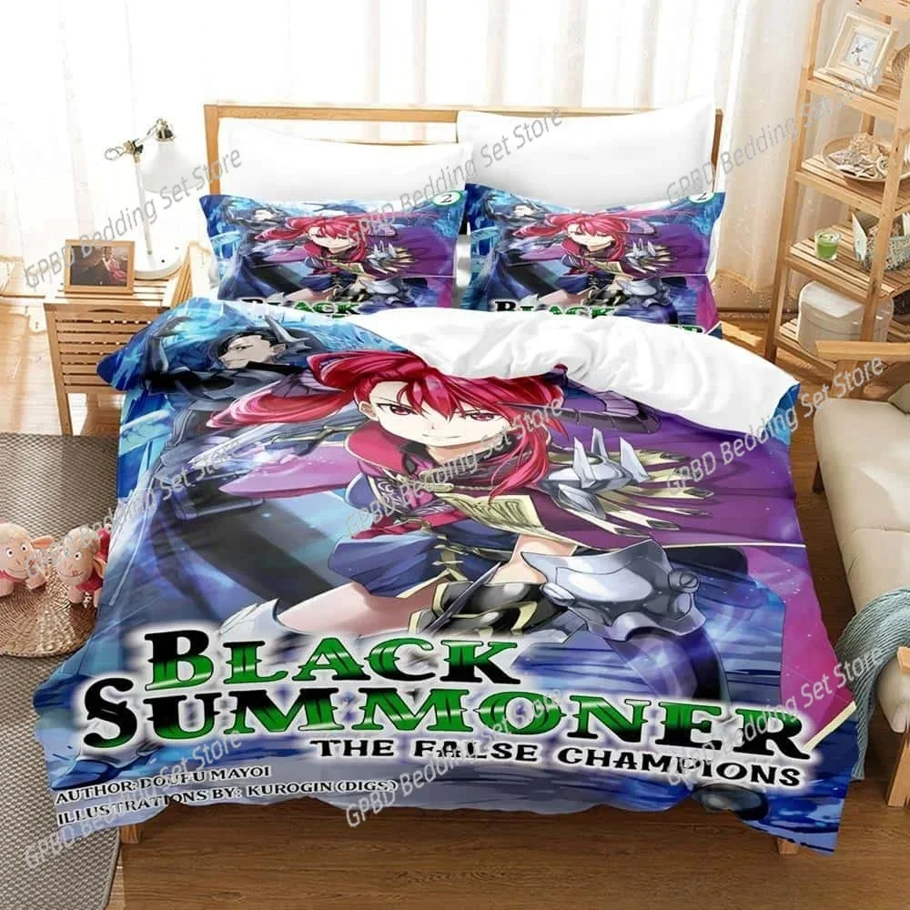 Anime Black Summoner 3D Bedding Set Duvet Cover Pillowcases Single Twin Full Queen King Size Home Decor Quilt Boys Gift