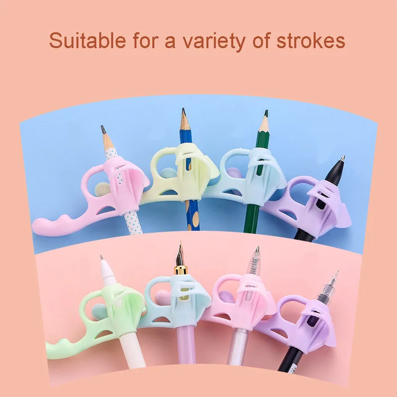 Multi-Color Five Finger Pen Holder For Children With Silicone Correction Of Writing Posture Pen Holder Appliance Stationery