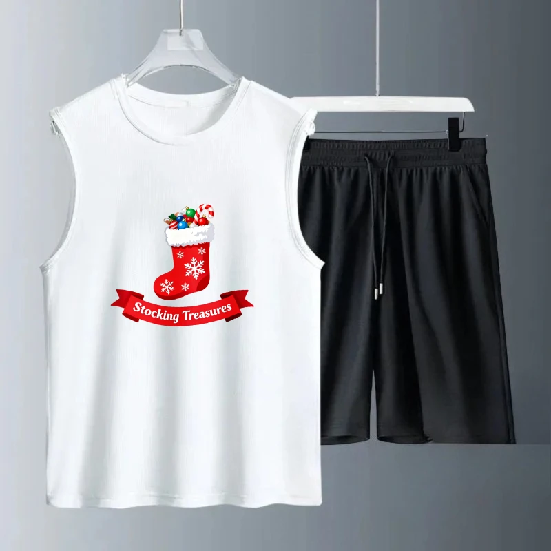 

Men's Tank top Sets Breathable Polyester Summe Short Sleeve+ Shorts sweatshirt set football Fashion training suit set men