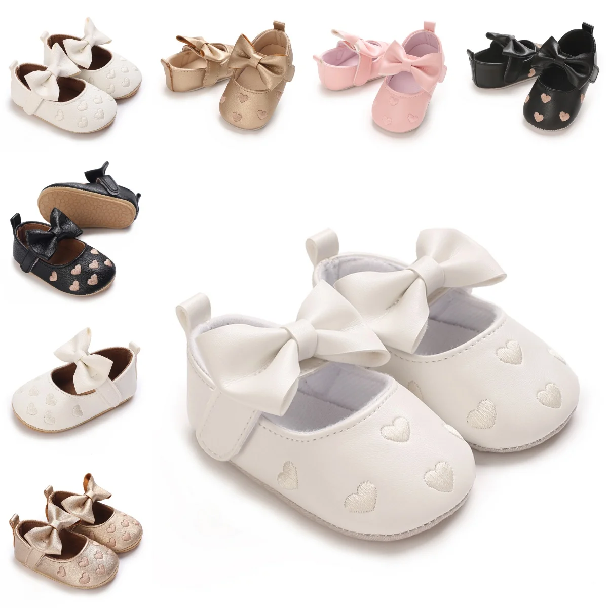 

Cute Mary Jane baby girl shoelace floral embellishment -Non slip breathable fabric, suitable for all seasons