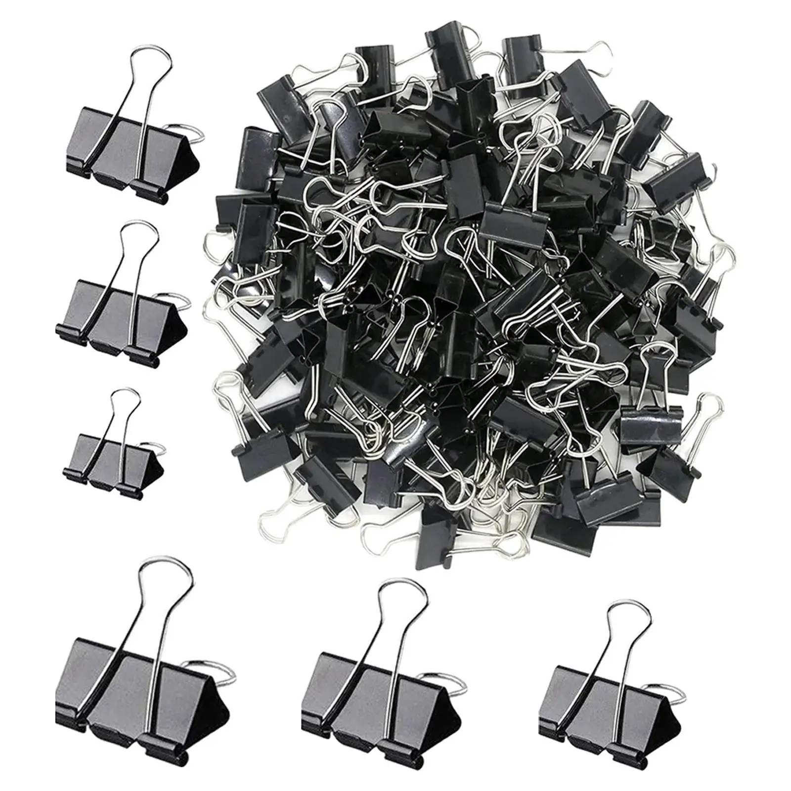 Metal Binder Clips para organização, documentos de escritório, artesanato, 120-Pack