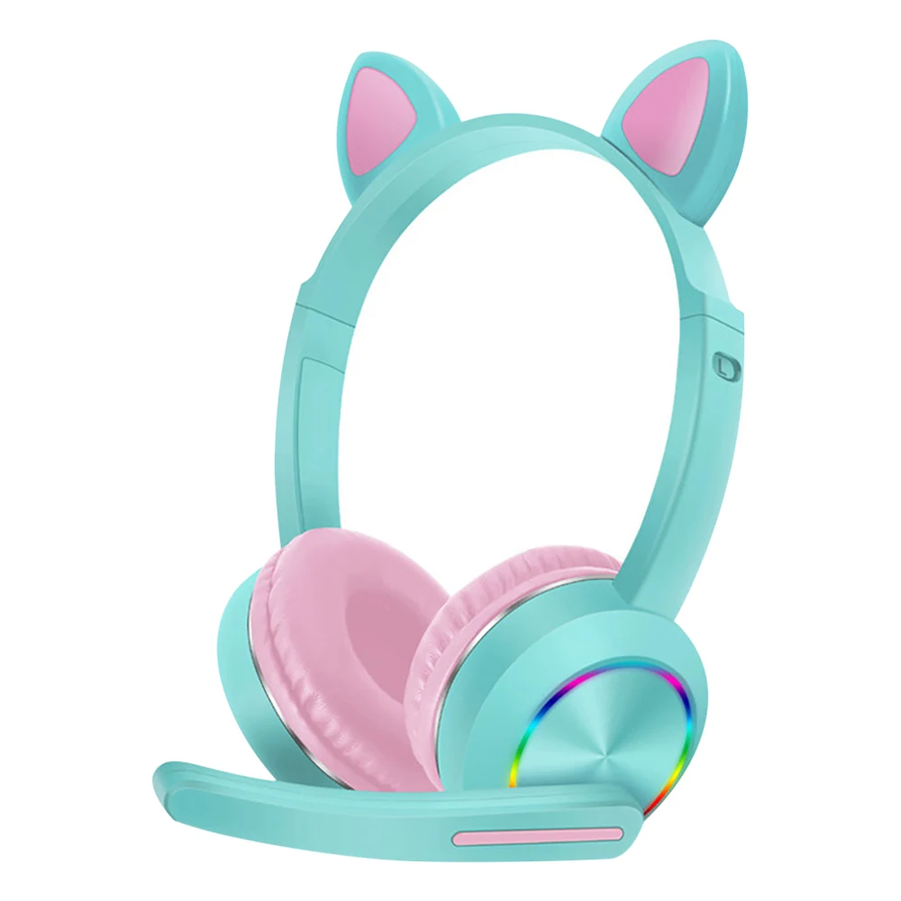 Cat Ear AKZ-K23 Wireless Bluetooth-compatible Headset for Children Learning Net Class With Wheat LED light up Ultra Battery Life